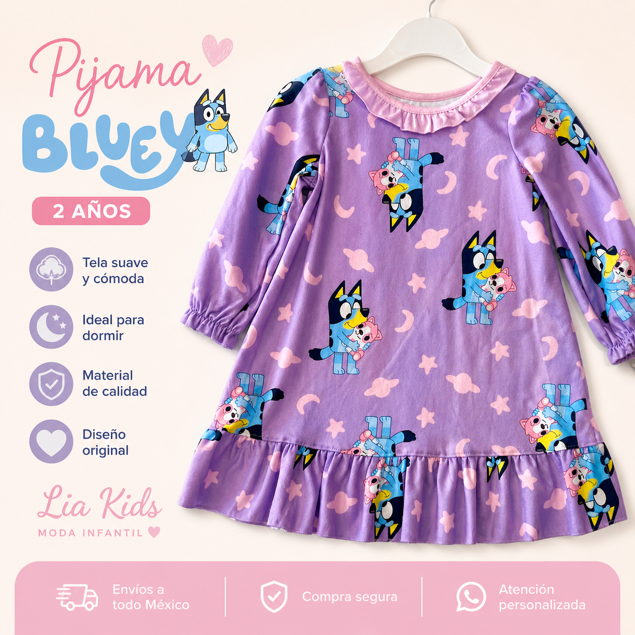 Pijama Bluey talla 2
